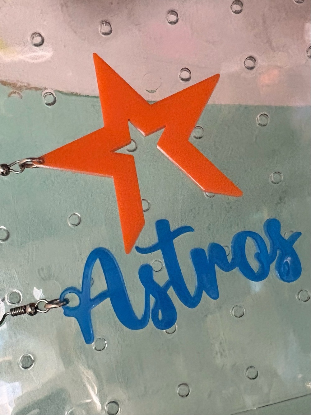NWOT Houston Astros Acrylic Earrings